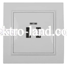 Розетка USB (2 порта) Electro House белая Enzo